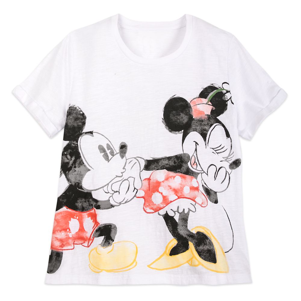 T-SHIRTS FEMININA ALGODÃO PRETO SILK MICKEY AND MINNIE - LOJA de T-SHIRTS