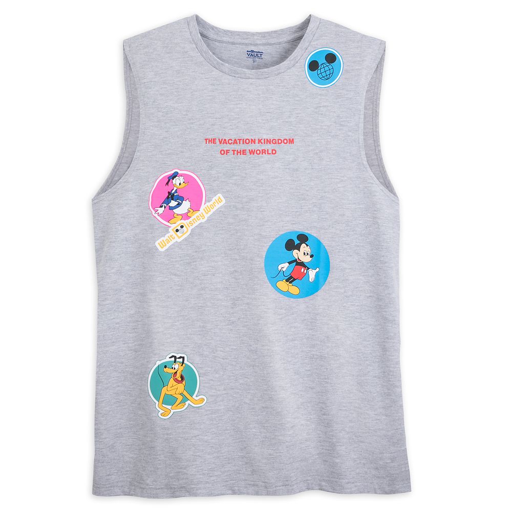 Walt Disney World Retro ''Stickers'' Sleeveless T-Shirt for Adults