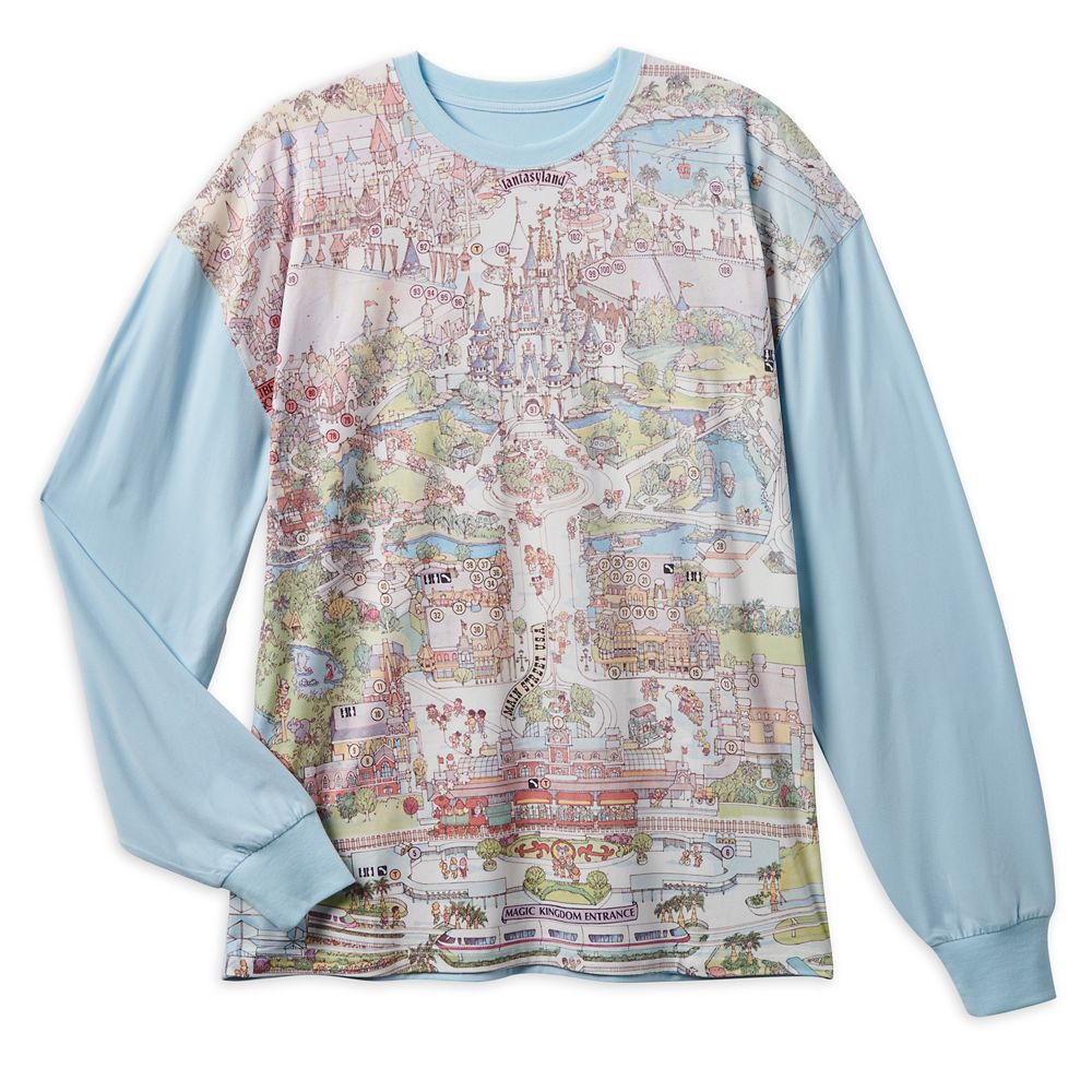Walt Disney World 50th Anniversary Map Long Sleeve T-Shirt for Adults now out for purchase