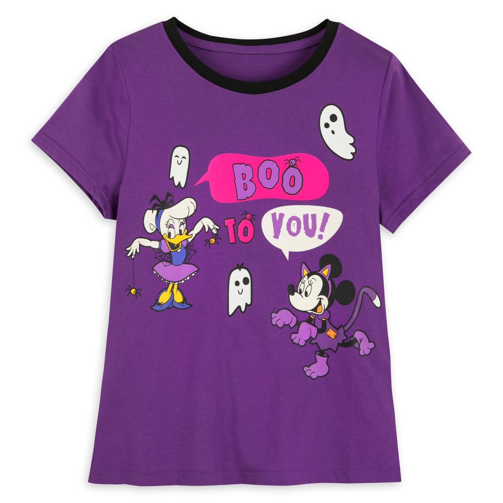 Minnie Mouse and Daisy Duck Halloween Ringer T-Shirt for Women