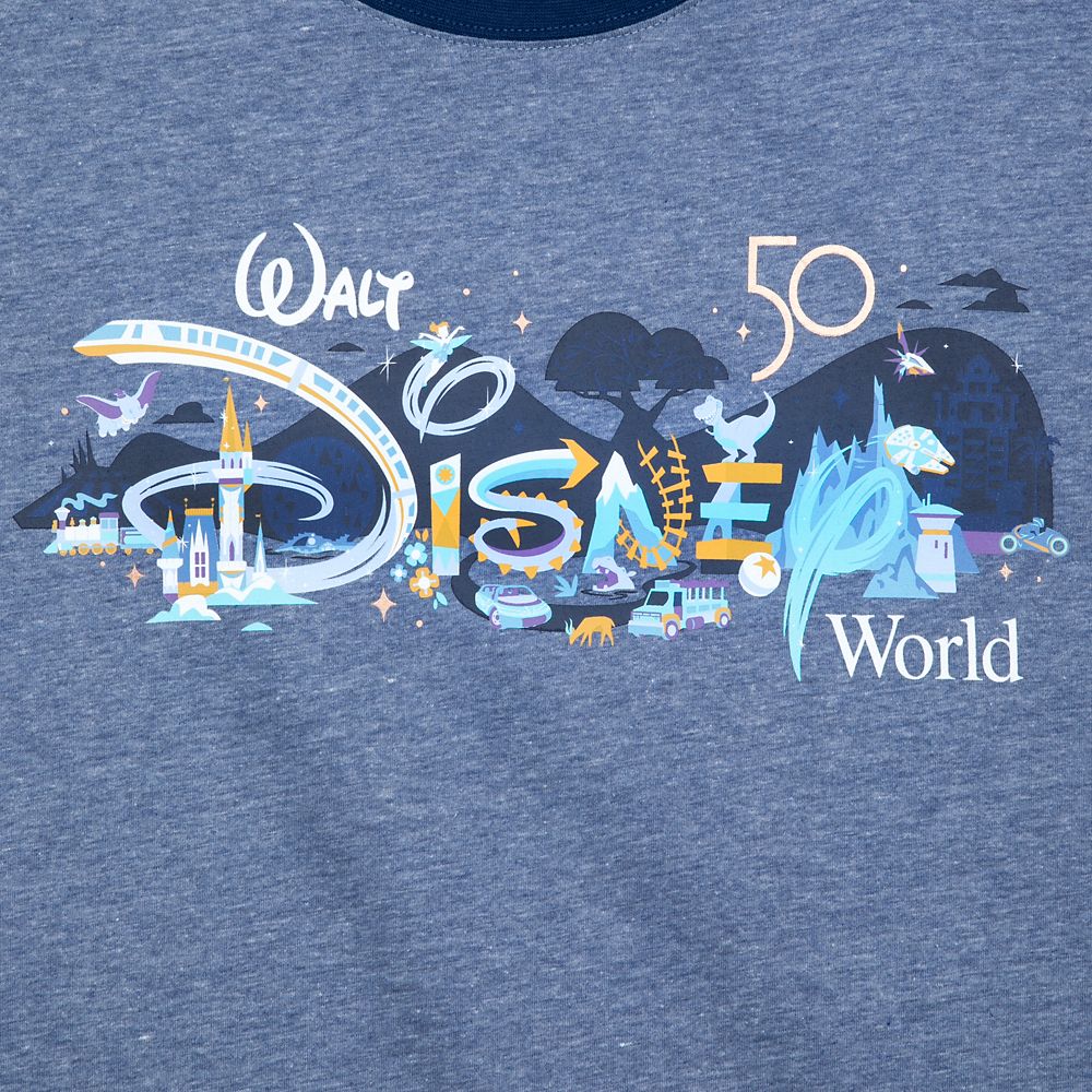 Walt Disney World 50th Anniversary Ringer T-Shirt for Adults