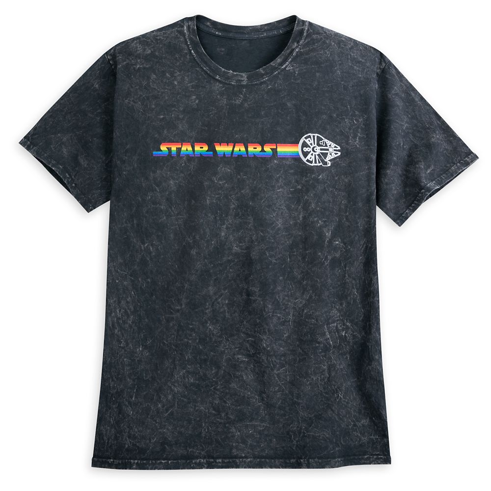 Millennium Falcon Mineral Wash T-Shirt for Adults – Rainbow Star Wars Collection