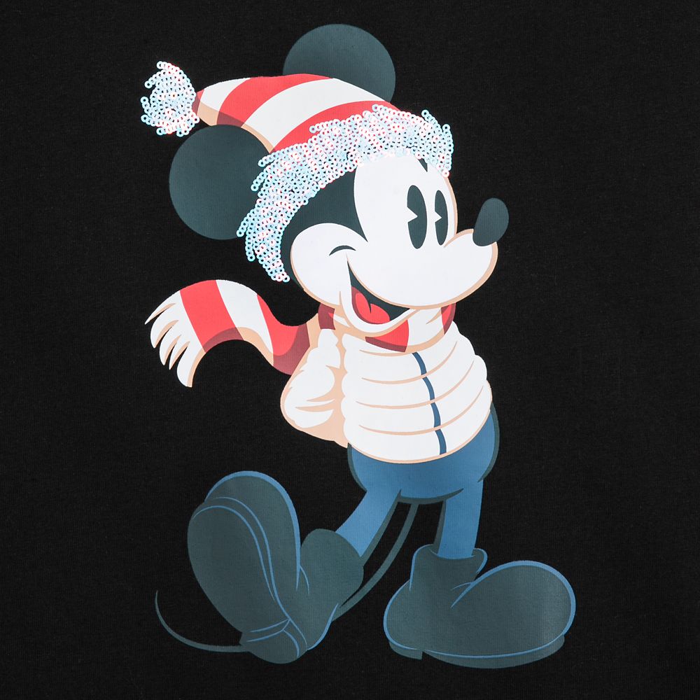 Mickey Mouse Sequined Holiday Tee for Women