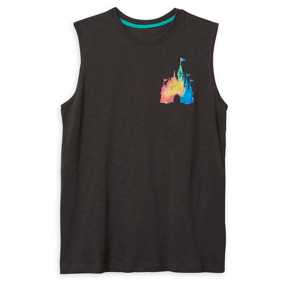 Disneyland Watercolor Muscle Tank for Adults