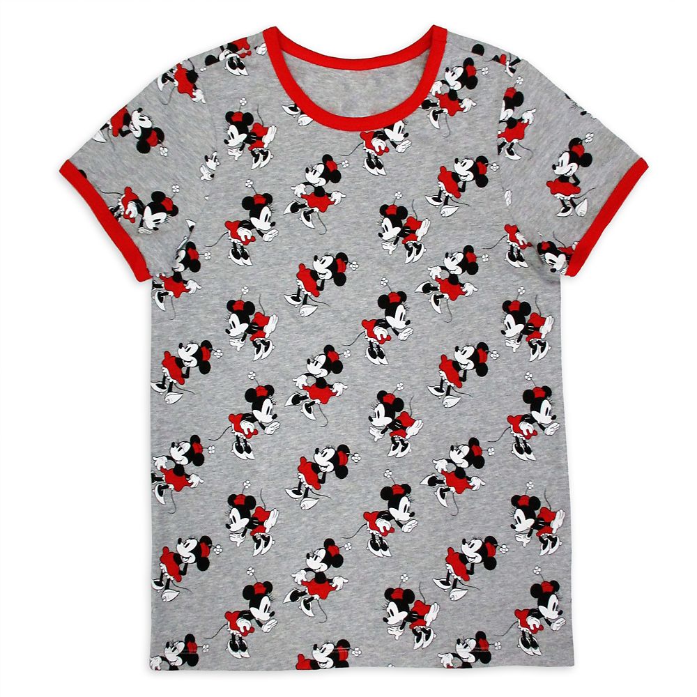 Minnie Mouse Allover Ringer T-Shirt for Women