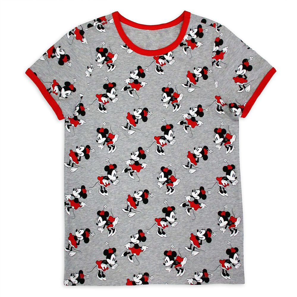 Minnie Mouse Allover Ringer T-Shirt for Women now out for purchase