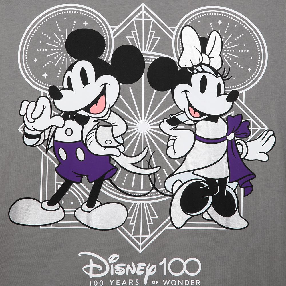 Mickey and Minnie Mouse Disney100 Long Sleeve T-Shirt for Adults