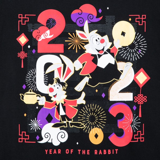 White Rabbit and March Hare T-Shirt for Adults – Year of the Rabbit Lunar New Year 2023