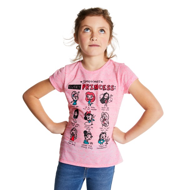 Disney Princess Novelty T-Shirt for Girls – Pink