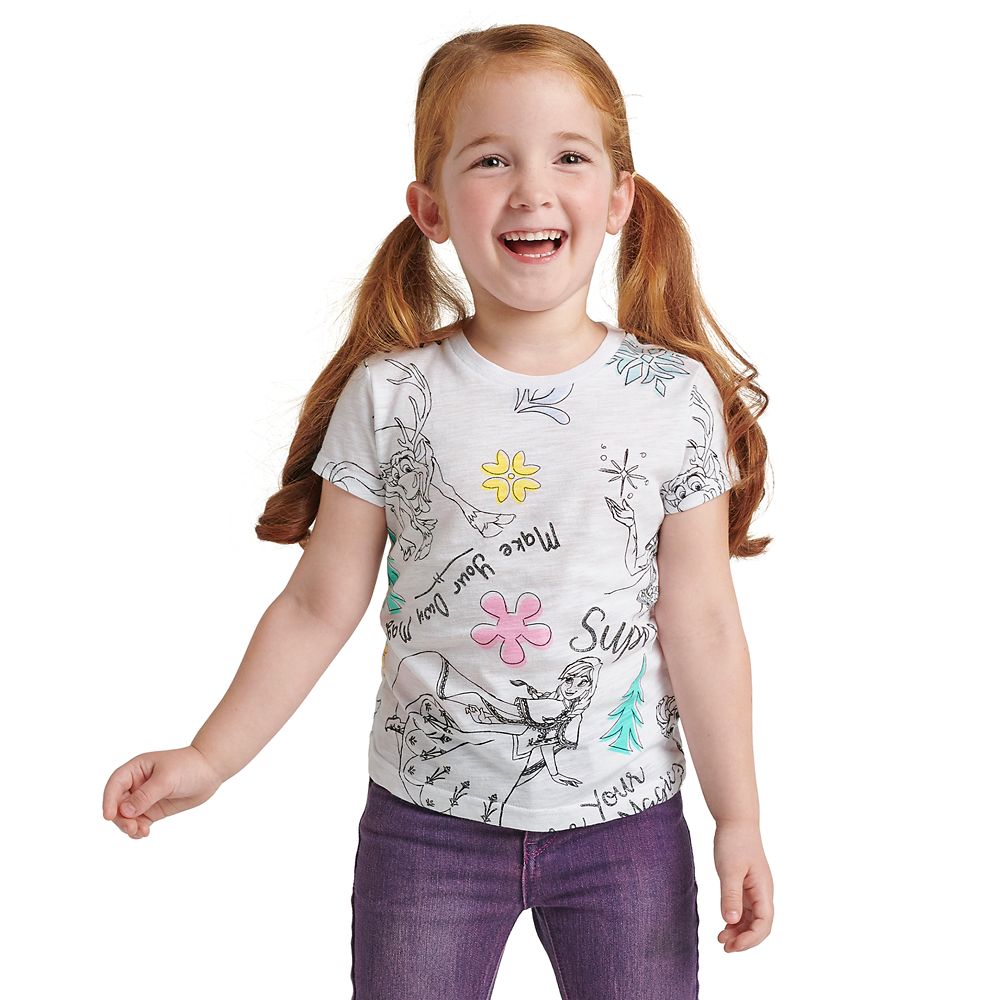 Frozen Sketch Art T-Shirt for Girls