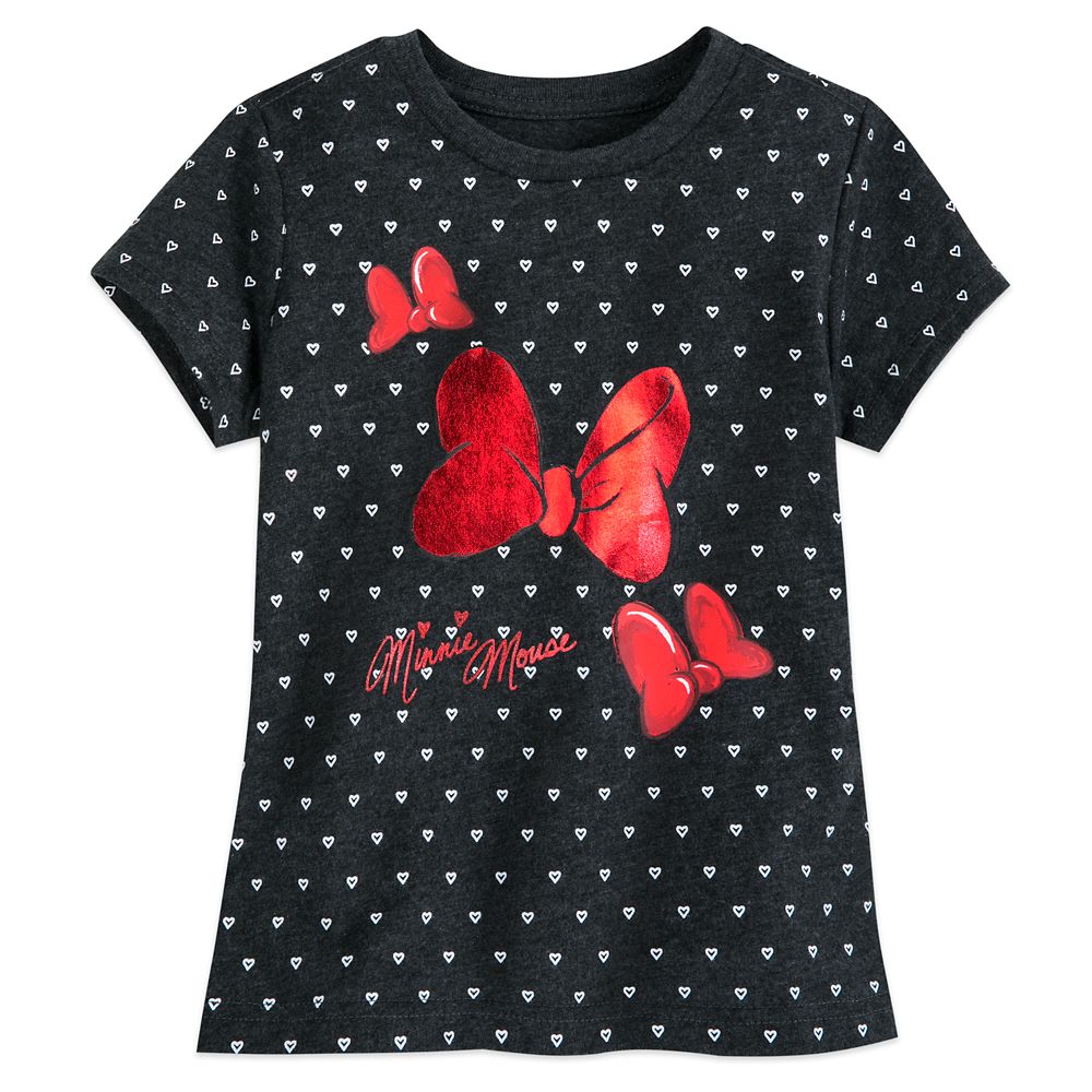 Minnie Mouse Bow and Hearts T-Shirt for Girls