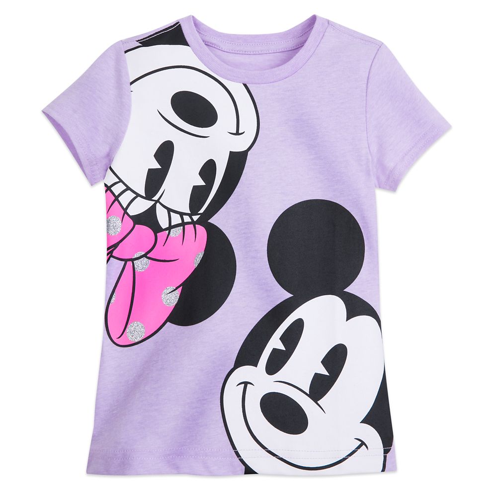 Mickey and Minnie Faces T-Shirt for Girls