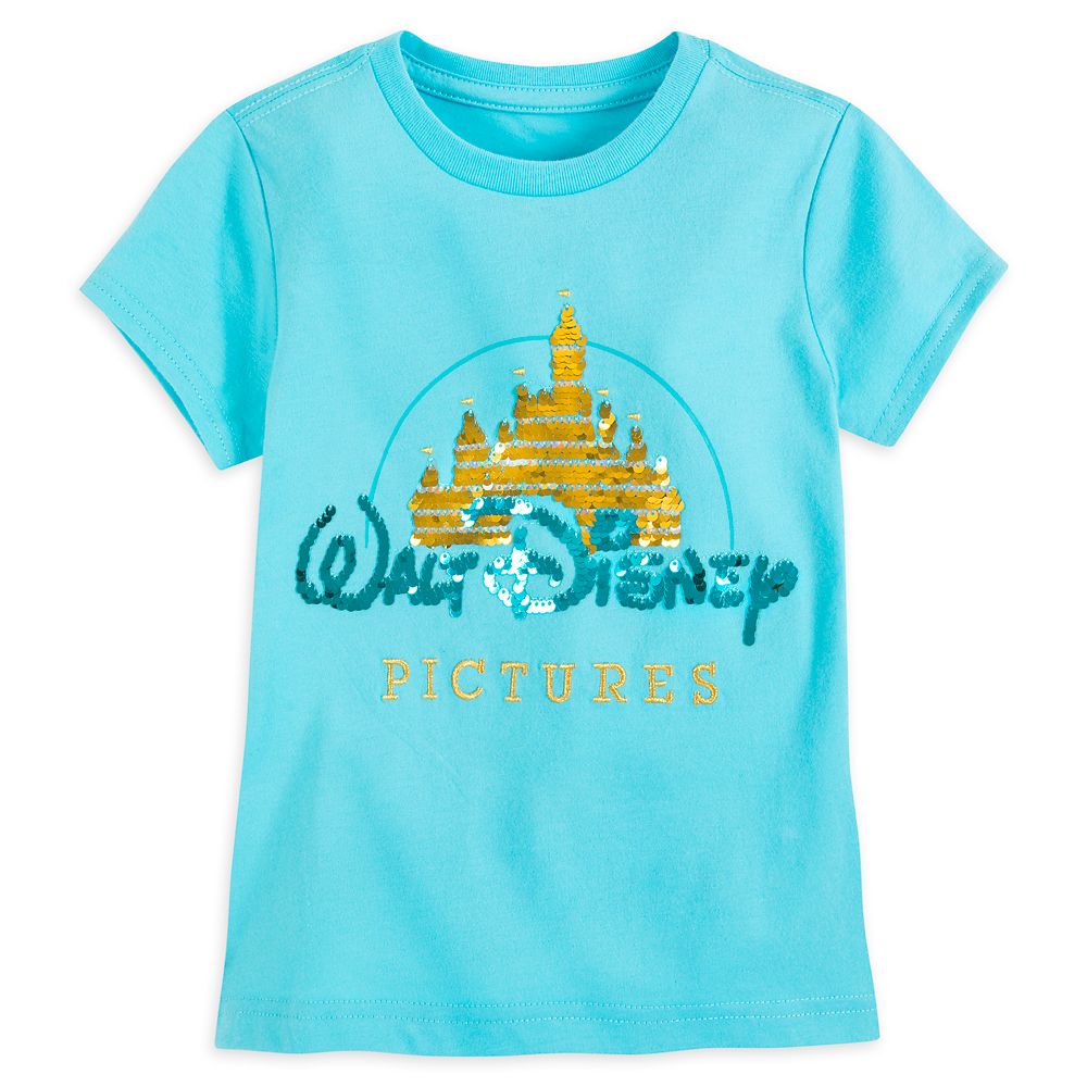 Walt Disney Pictures Logo Flip Sequin T-Shirt for Girls