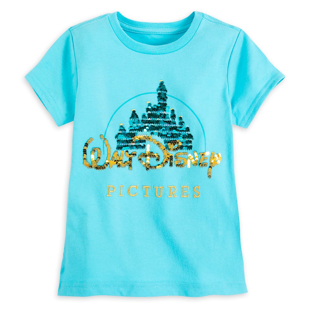 Walt Disney Pictures Logo Flip Sequin T-Shirt for Girls