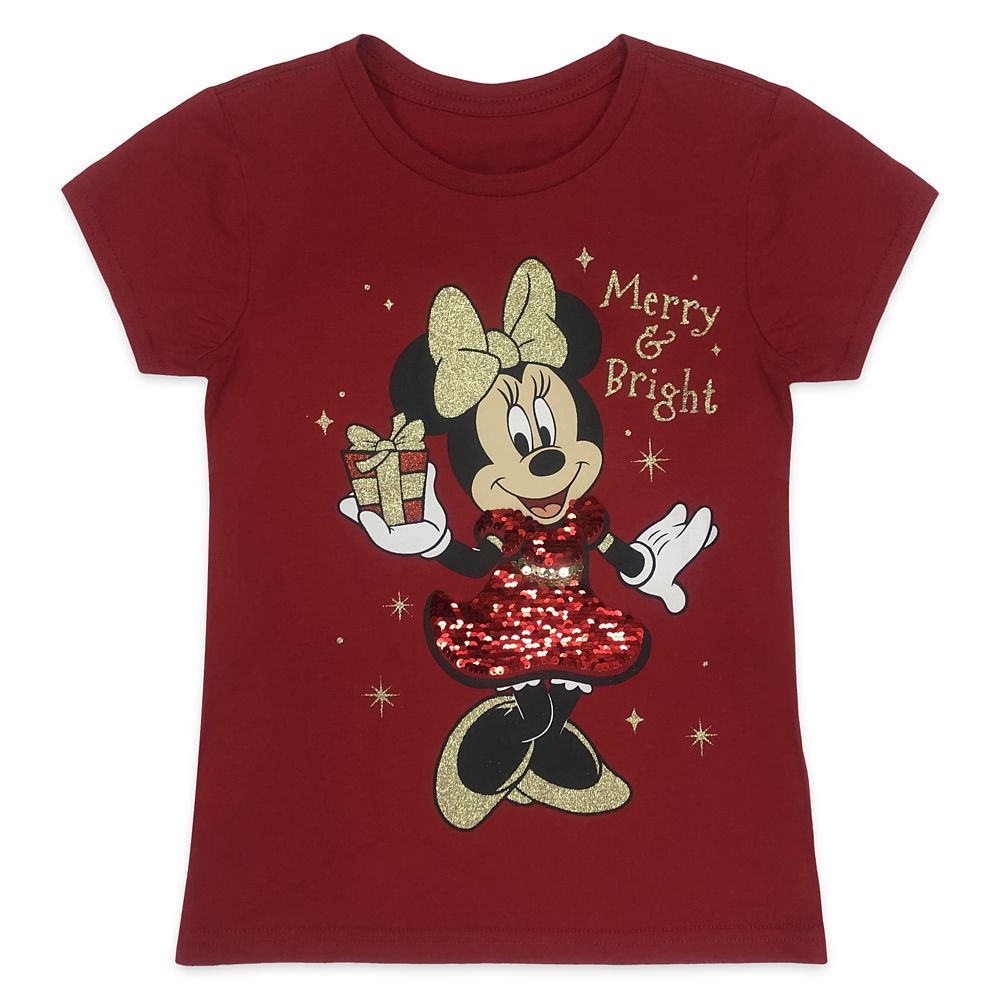 Minnie Mouse Reversible Sequin Holiday T-Shirt for Girls