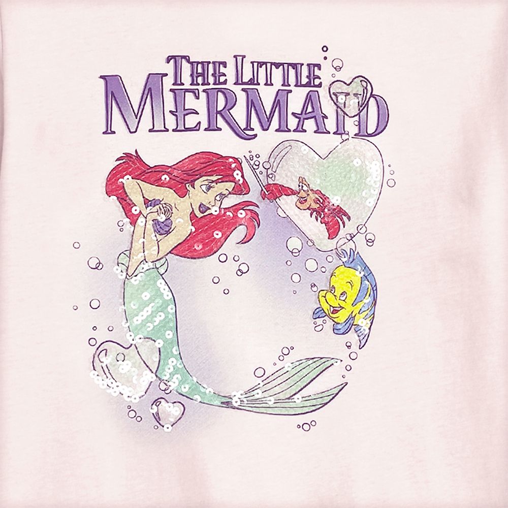 The Little Mermaid Long Sleeve Sequined T-Shirt for Girls