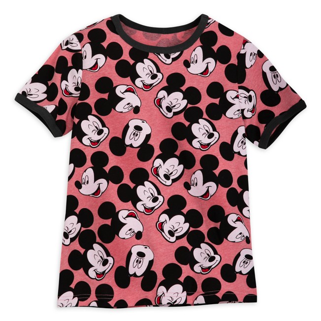 Disney Mickey Mouse Face All Over Print Boy's T-Shirt 