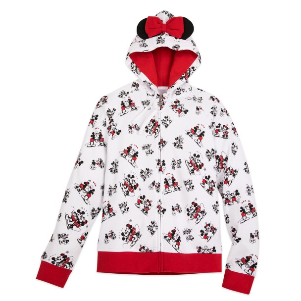 Mickey and Minnie Mouse Zip Hoodie for Adults | shopDisney