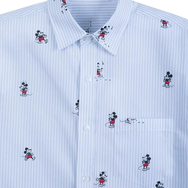 Mickey Mouse Striped Button Shirt for Men