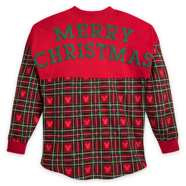 Disney Parks Christmas Mickey Plaid Holiday Spirit Jersey Shirt Size XS S M L XL 