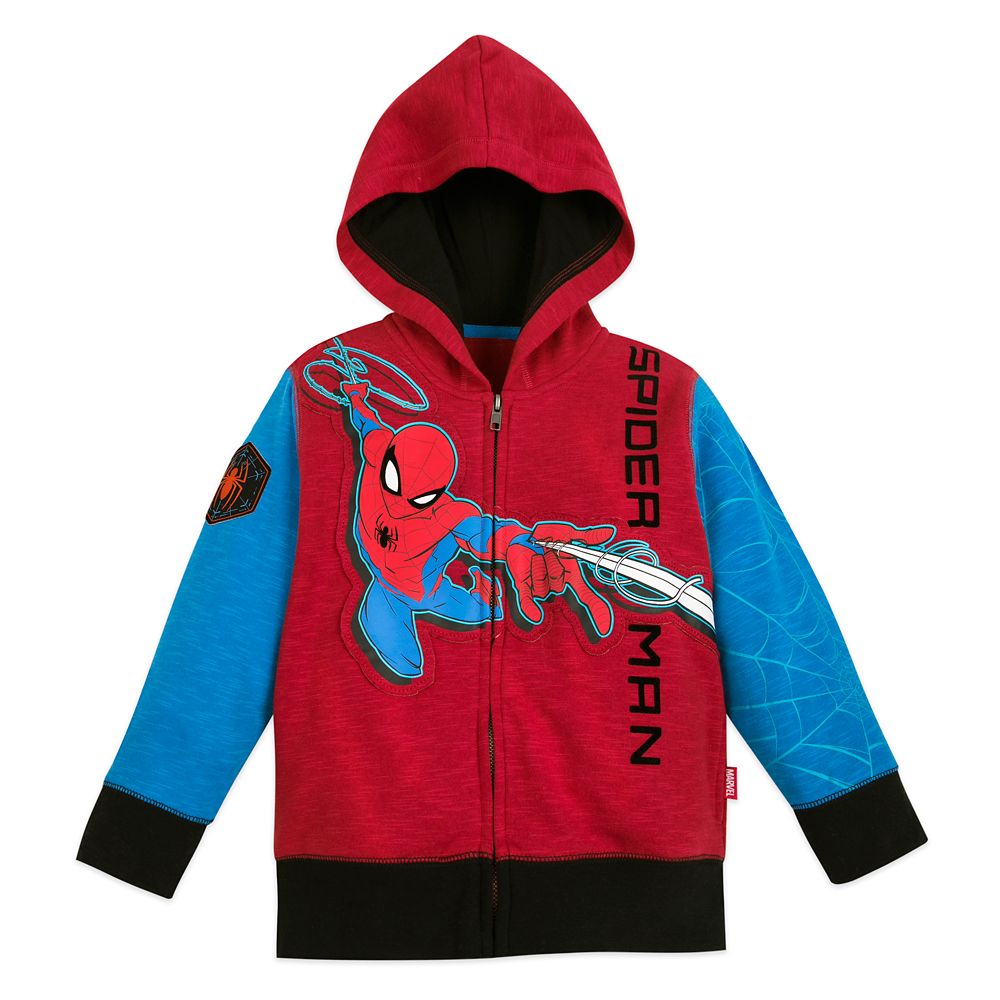 Disney Store Marvel Spider-Man Zip Front Hoodie Jacket Sweatshirt Boy’s  Size 4 