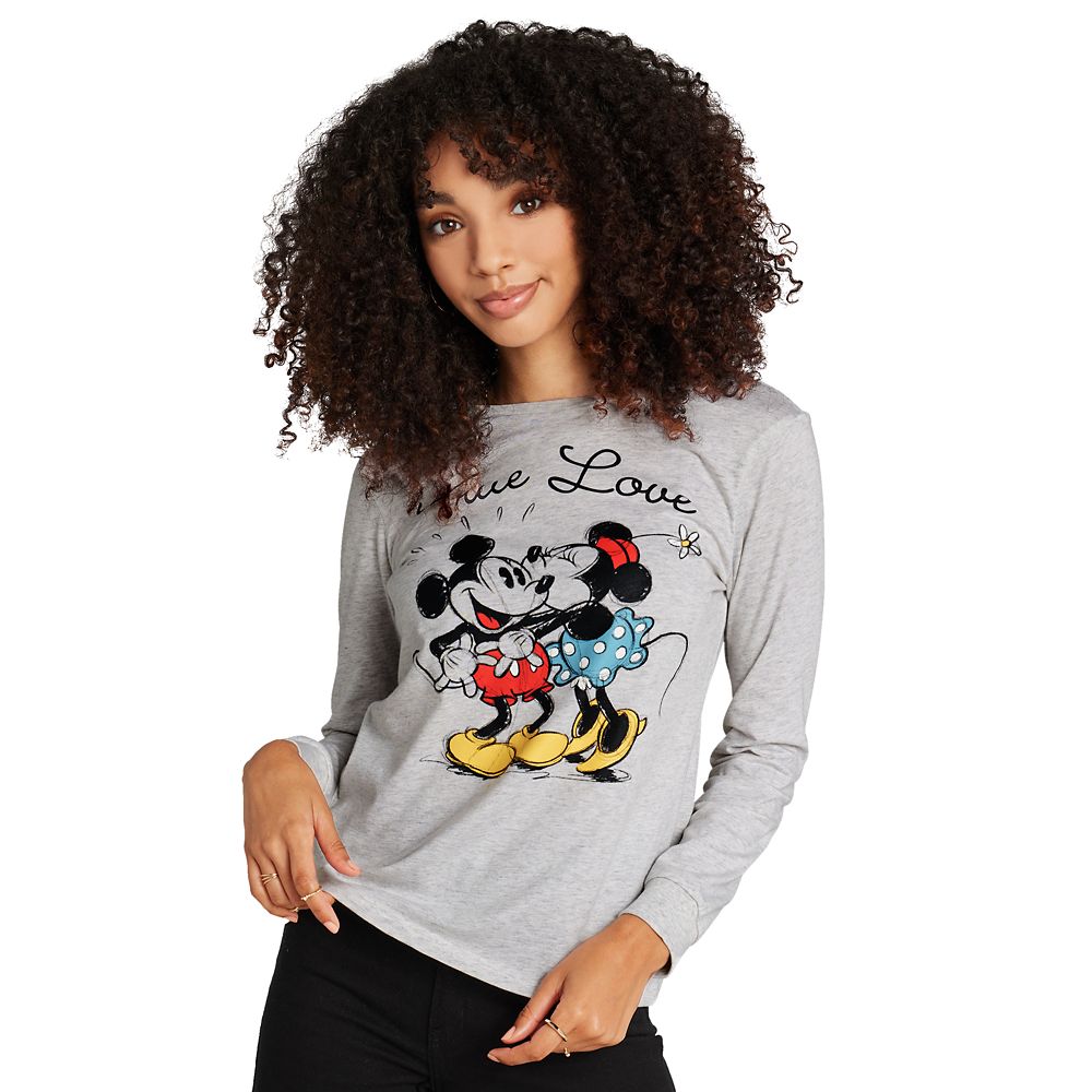 Mickey and Minnie Mouse Long Sleeve T-Shirt for Women