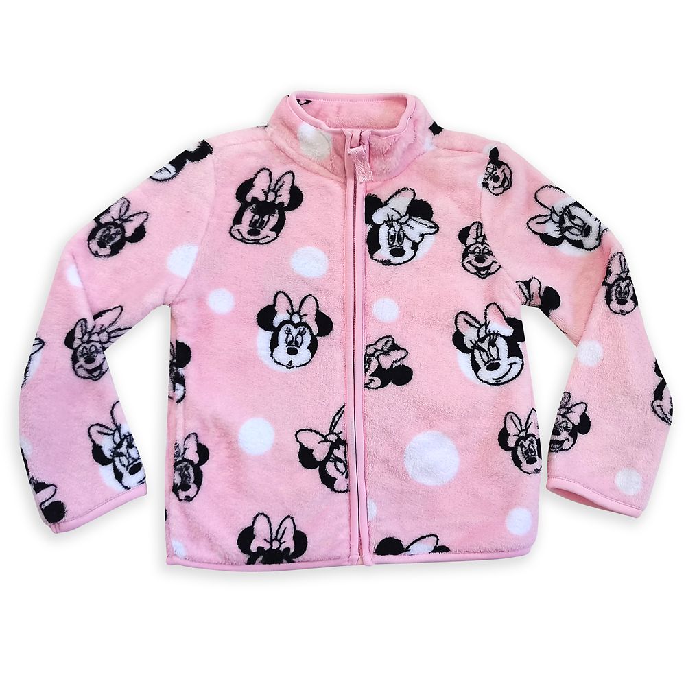 Minnie Mouse Pink Zip Fleece Jacket for Kids Official shopDisney