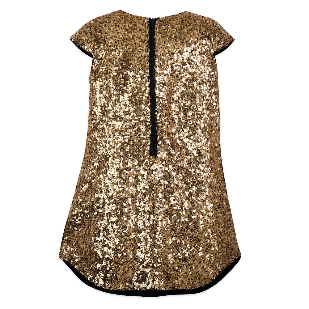 gold sequin shift dress