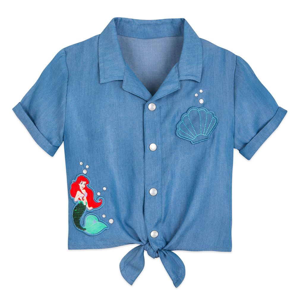 Ariel Woven Shirt and Skirt Set for Girls