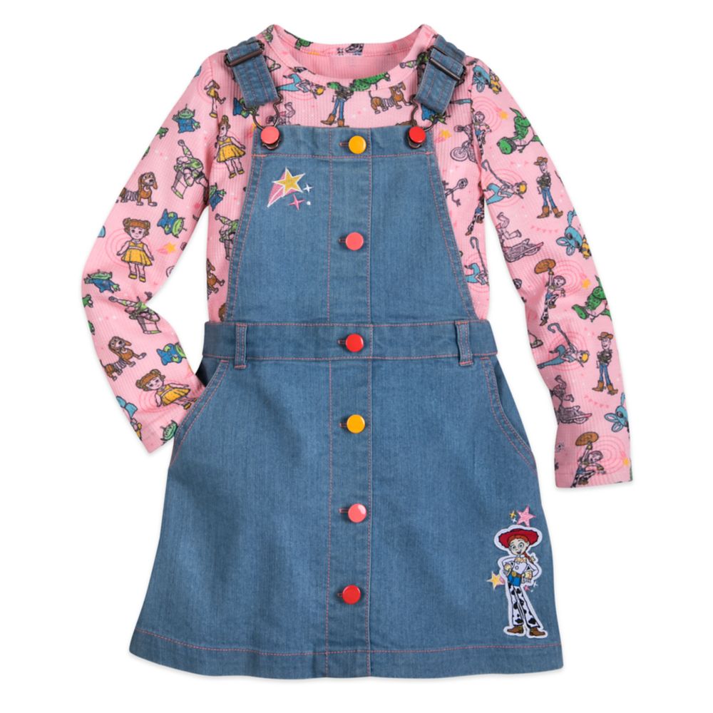 Toy Story 4 Denim Overall Dress and Shirt Set for Girls