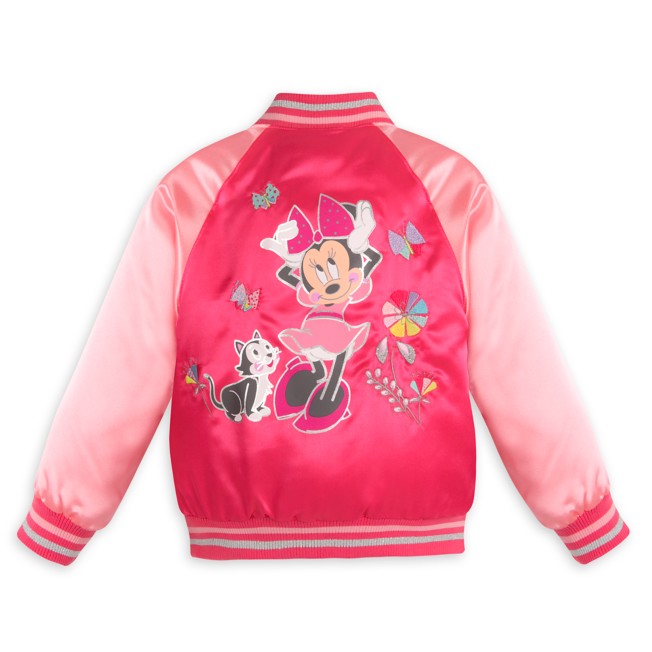 DISNEY Store VARSITY JACKET for Girls 2018 MINNIE Mouse PINK Choose Size NWT 