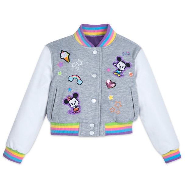Mickey and Minnie Mouse Cutie Varsity Jacket for Girls