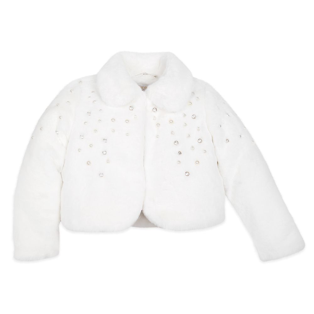 girls white fur coat