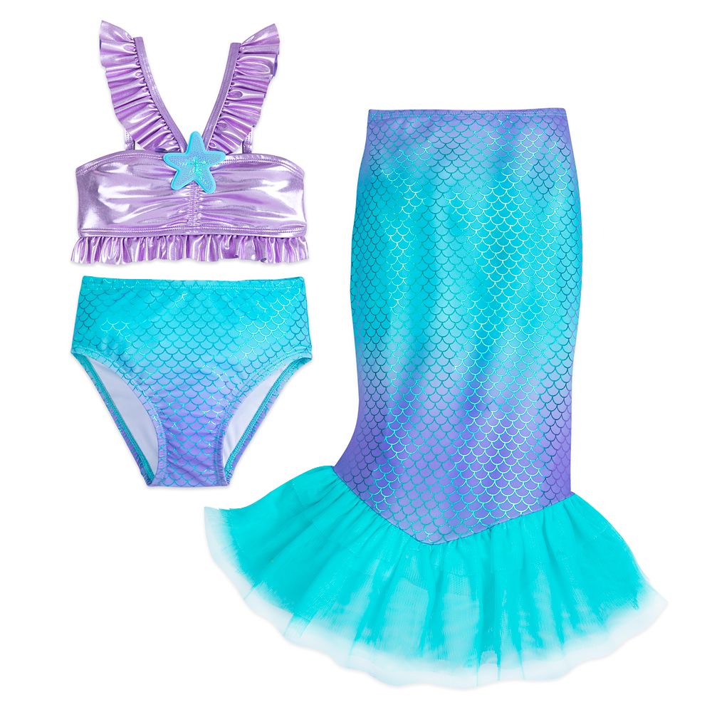 NWT Disney Store Deluxe Princess Ariel Swimsuit Little Mermaid many sizes Girls 