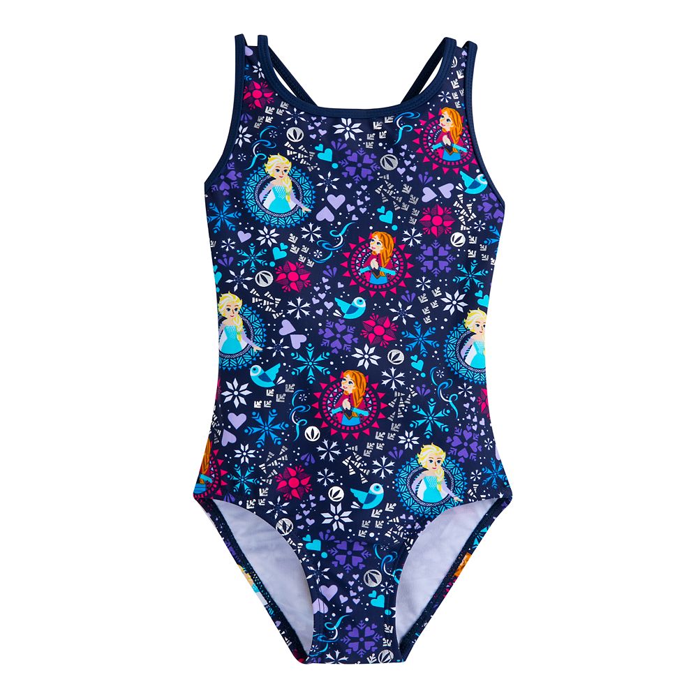 Frozen Swimsuit and Rash Guard Set for Girls