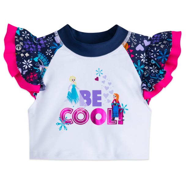 Frozen Swimsuit and Rash Guard Set for Girls