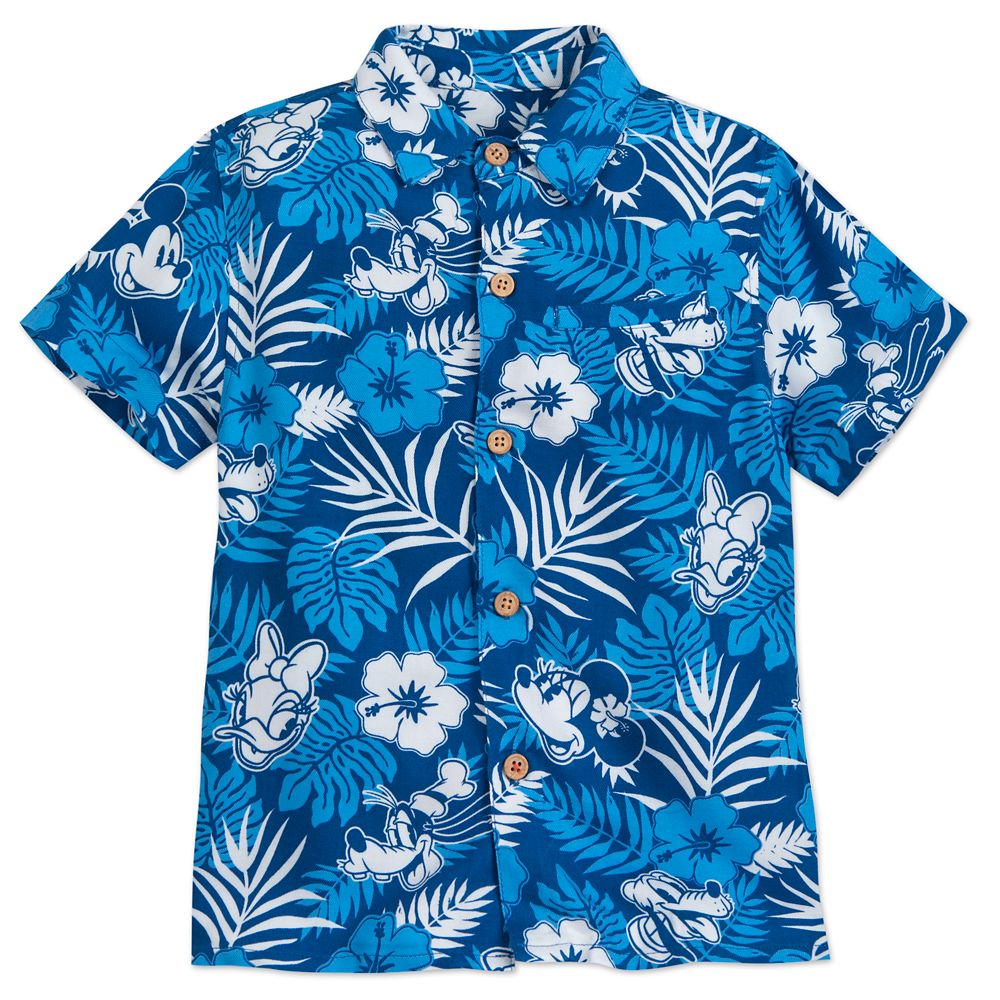 Aeslech Little & Big Boy's Button Down Hawaiian Shirt Lightweight Pineapple Print Summer Clothes