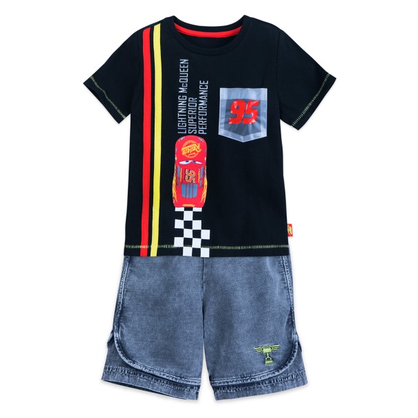 Lightning McQueen Shirt and Shorts Set for Boys