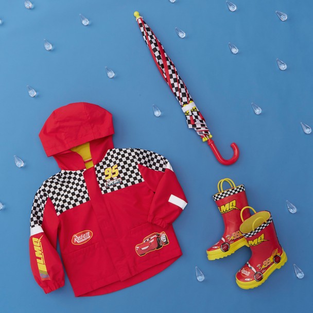 Lightning McQueen Packable Rain Jacket and Attached Carry Bag for Kids