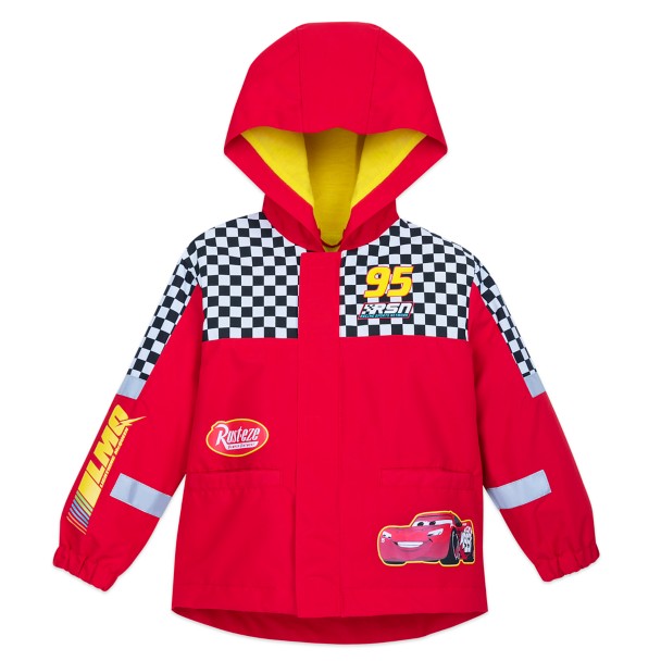 Lightning McQueen Packable Rain Jacket and Attached Carry Bag for Kids