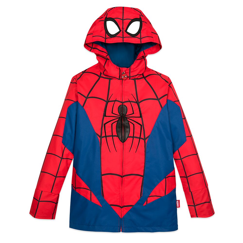 Spiderman Marvel Boys Zip Hoodie Rain Jacket Coat 