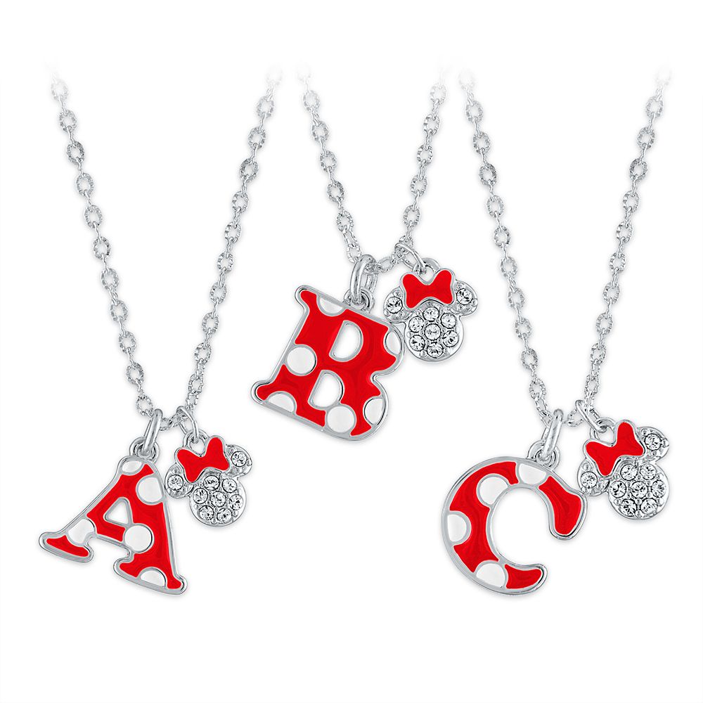 Minnie Mouse Enamel Initial Necklace – A