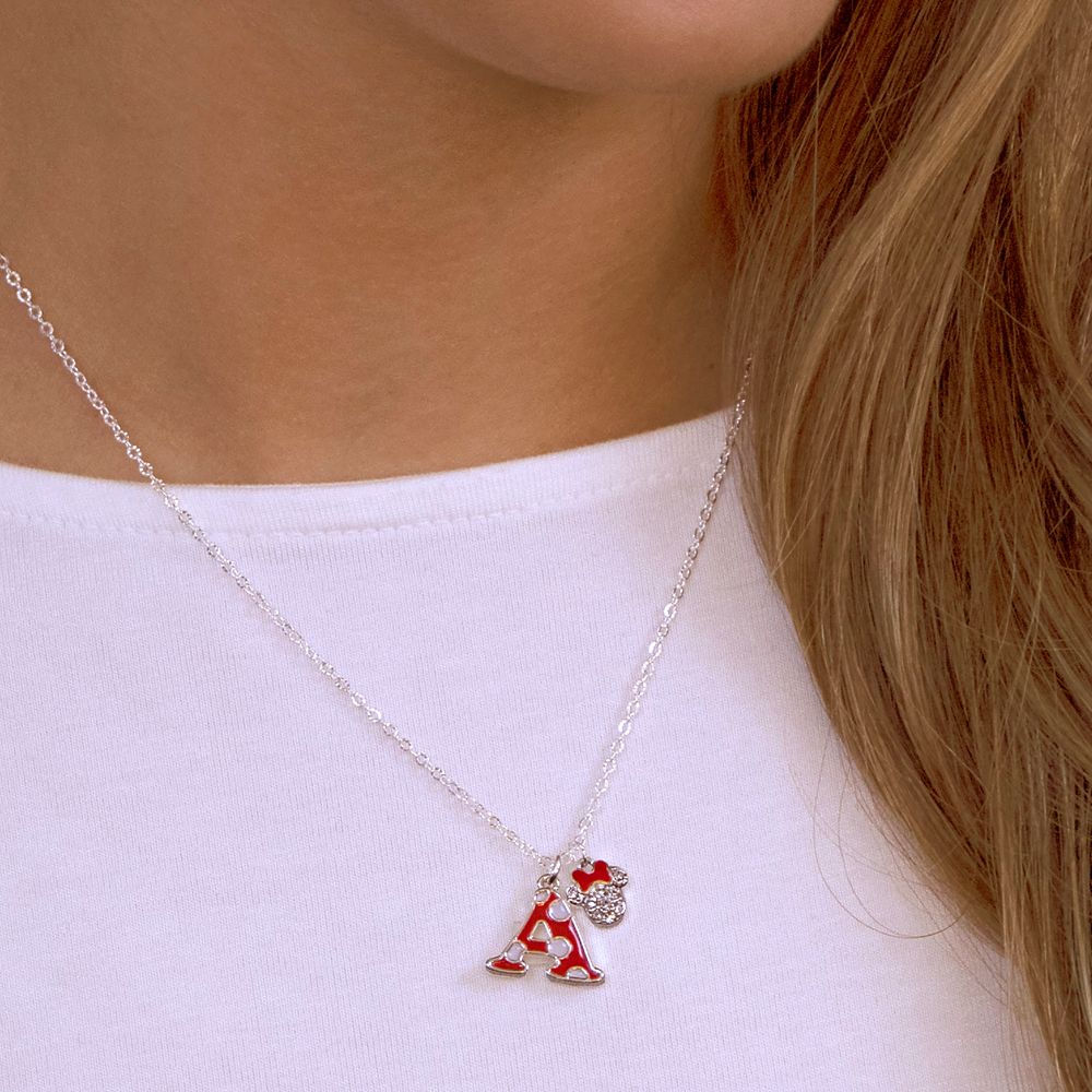Minnie Mouse Enamel Initial Necklace – A