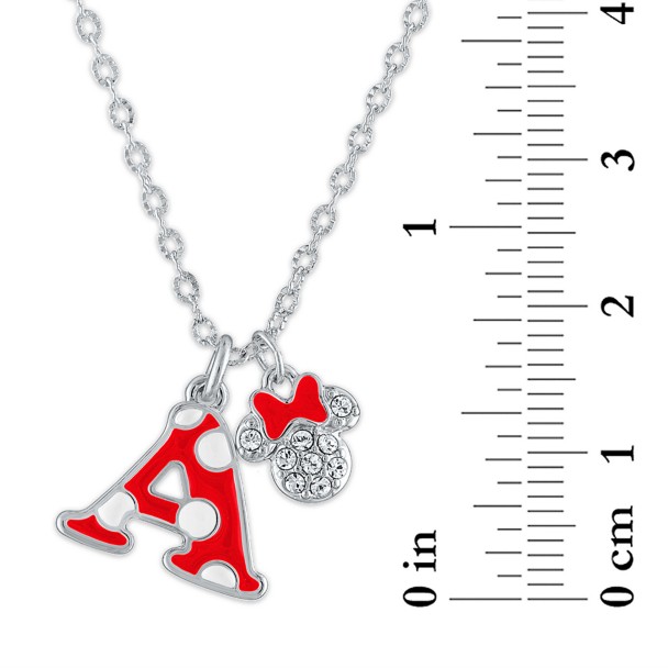 Minnie Mouse Enamel Initial Necklace