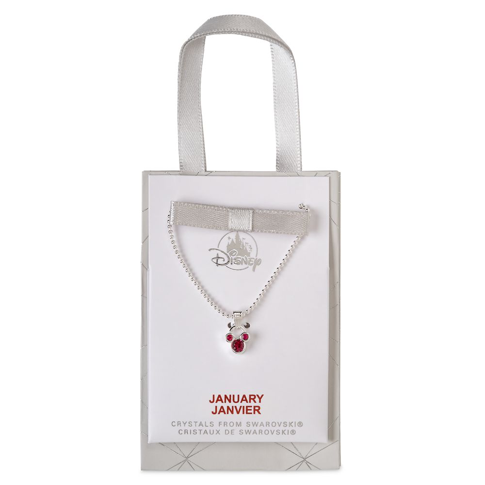 Mickey Mouse Icon Birthstone Necklace – January