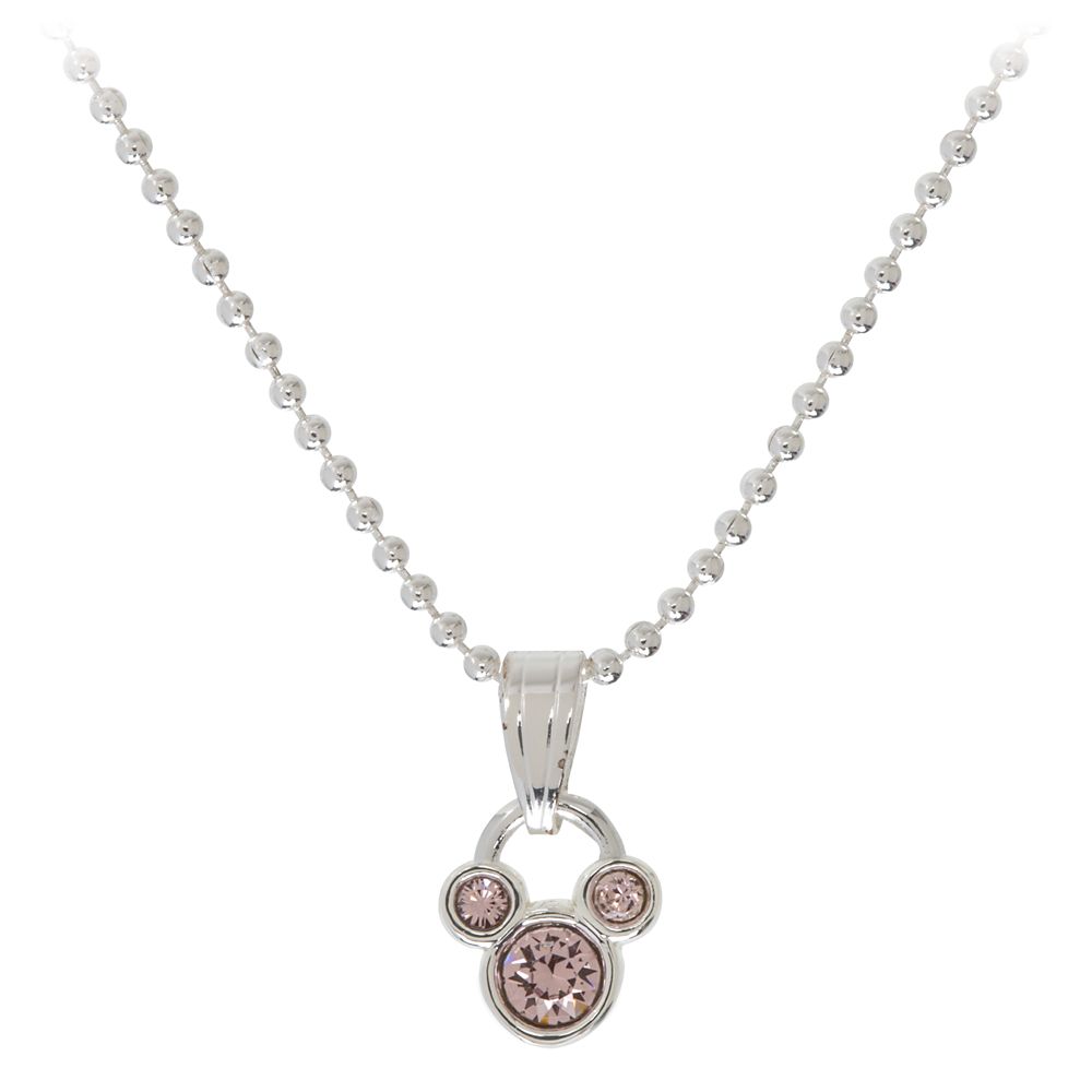 Mickey Mouse Icon Birthstone Necklace – June