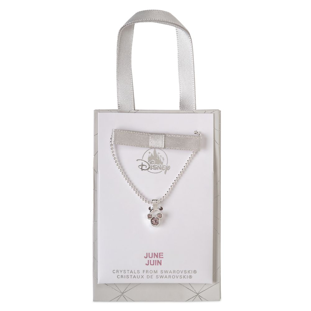 Mickey Mouse Icon Birthstone Necklace – June