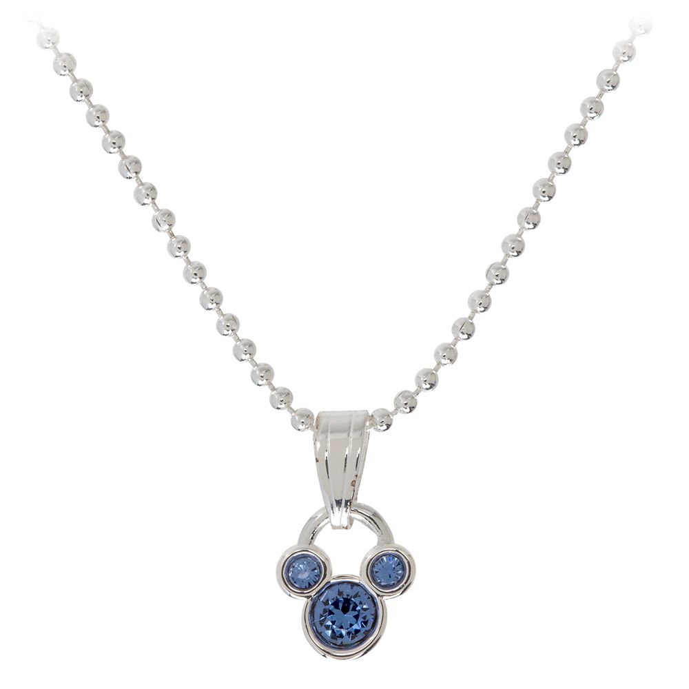 Mickey Mouse Icon Birthstone Necklace – September