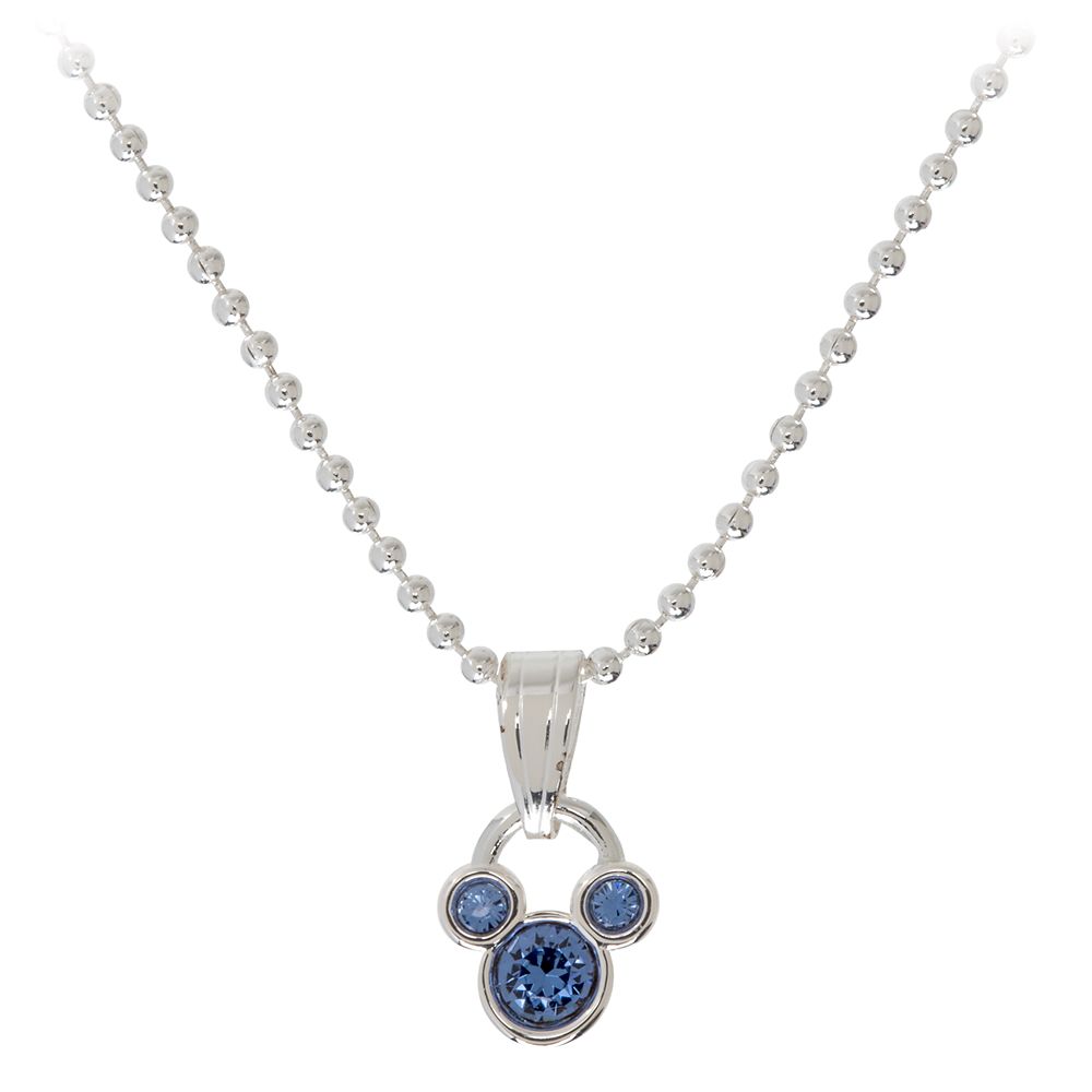 Mickey Mouse Icon Birthstone Necklace – September