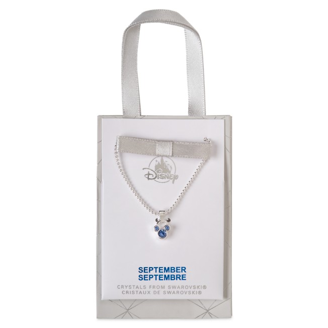 Mickey Mouse Icon Birthstone Necklace – September